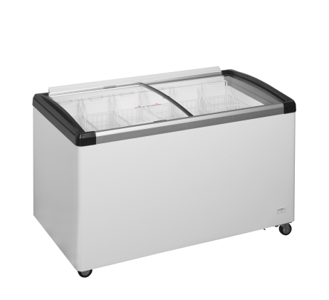 Congélateur bahut vitré crème glacée 435 L –...