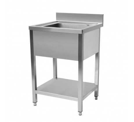 Plonge evier 1 bac avec sous tablette P700 mm -...