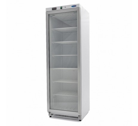 Congélateur - 400 L - blanc - avec porte en verre