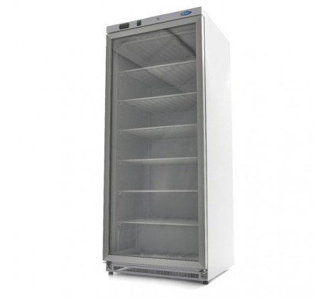 Congélateur - 600 L - blanc - avec porte en verre