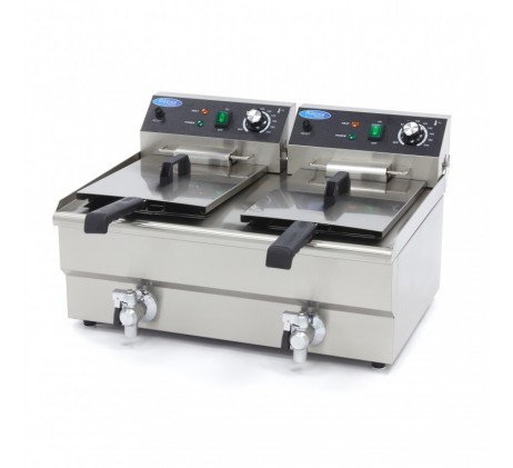 Friteuse - 2 x 13 L - 2 paniers - avec robinet...