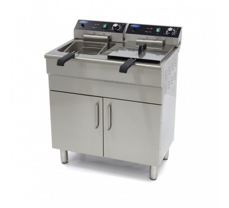 Friteuse - 2 x 16 L - 2 paniers - avec robinet...
