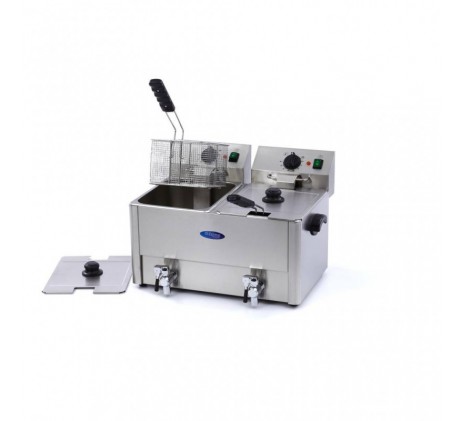 Friteuse - 2 x 8 L - 2 paniers - avec robinet...