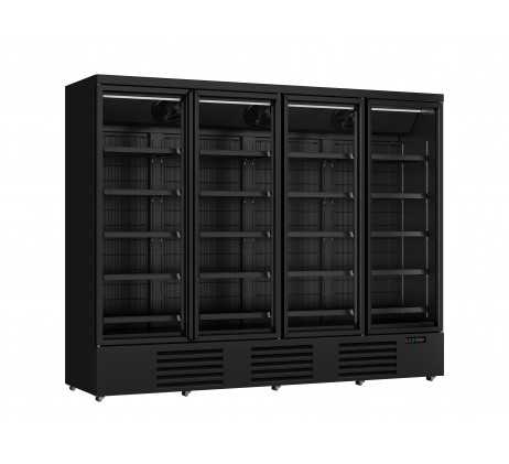 Armoire congélateur noir avec 4 portes vitrées...