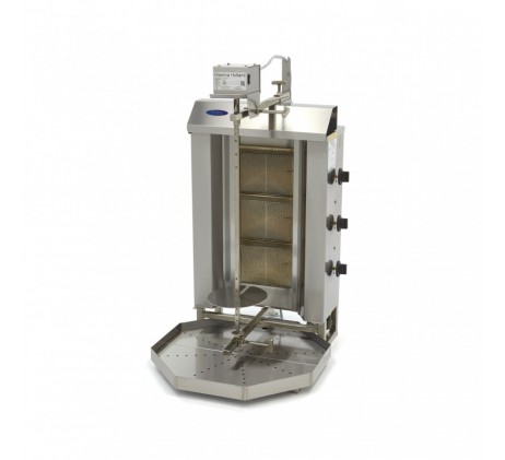 Kebab grill - 3 brûleurs - 30 kg de viande - gaz