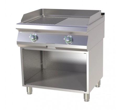 Plaque de cuisson combinée chromée avec...