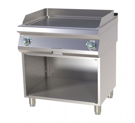Plaque de cuisson nervurée chromée avec...