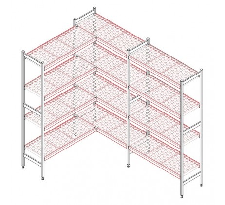 Étagère complete 373x708 mm (paliers + poutres)...