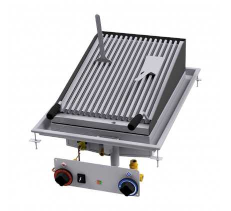 Grill pierre de lave à gaz drop-in 38x52 | RM...
