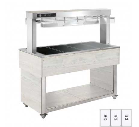 Buffet chauffé, vitrocéramique GN 3-1/1 Hemlock...