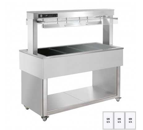 Buffet chauffé, vitrocéramique GN 3-1/1 RAL |...