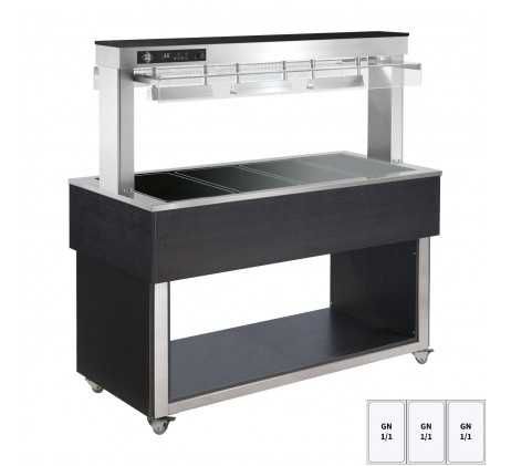 Buffet chauffé, vitrocéramique GN 3-1/1 Wenge |...
