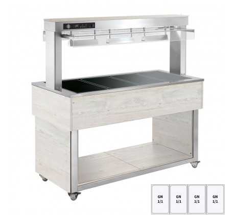 Buffet chauffé, vitrocéramique GN 4-1/1 Hemlock...