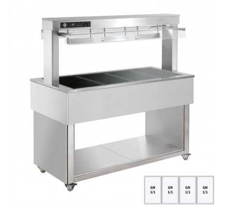 Buffet chauffé, vitrocéramique GN 4-1/1 RAL |...