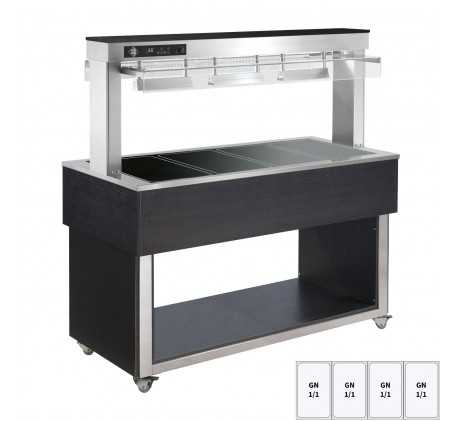 Buffet chauffé, vitrocéramique GN 4-1/1 Wenge |...