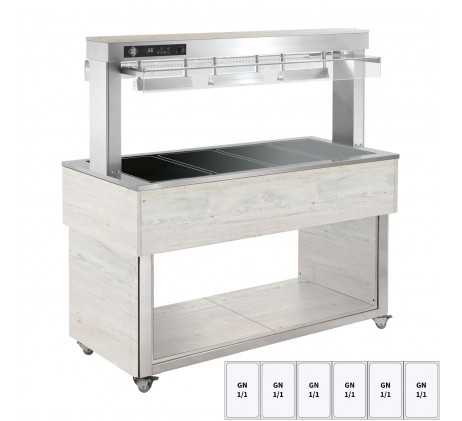 Buffet chauffé, vitrocéramique GN 6-1/1 Hemlock...