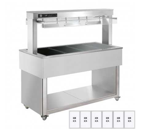Buffet chauffé, vitrocéramique GN 6-1/1 RAL |...