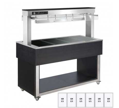 Buffet chauffé, vitrocéramique GN 6-1/1 Wenge |...