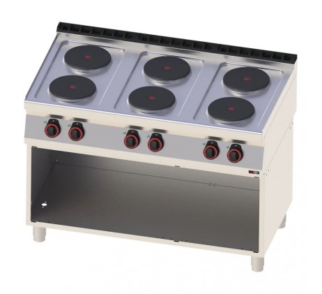 Fourneau électrique 6x feu avec soubassement...