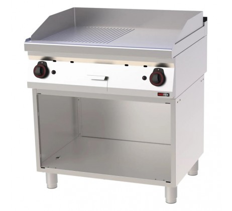 Plaque de cuisson 80x51 à gaz chromée combinée...
