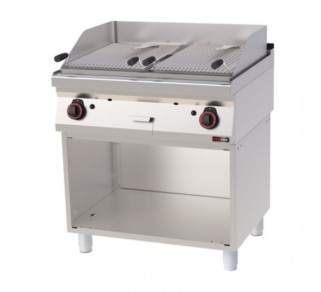 Grill pierre de lave à gaz double 2x 52x36 avec...
