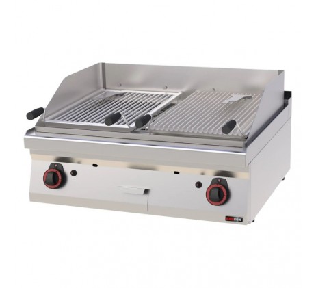 Grill pierre de lave à gaz double 2x 52x36 sans...