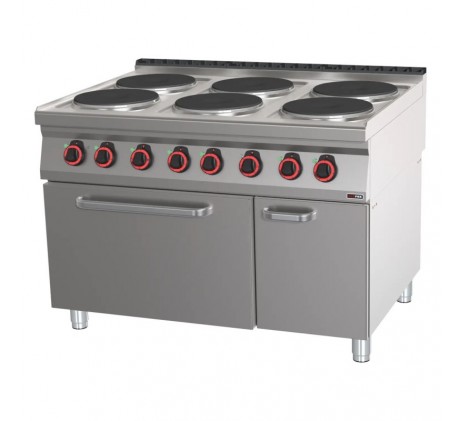 Fourneau électrique 6 feux avec four GN 2/1 |...