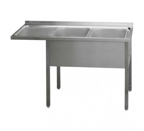 Table de lavage 150x70x90 - 2x évier 40x50x30...