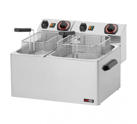 Friteuse électrique 0,42 + 0,38 kW/l, 8 + 5 l...