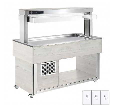 Buffet à froid positif GN 3-1/1 - 30 mm,...