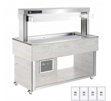 Buffet à froid positif GN 4-1/1 - 30 mm,...