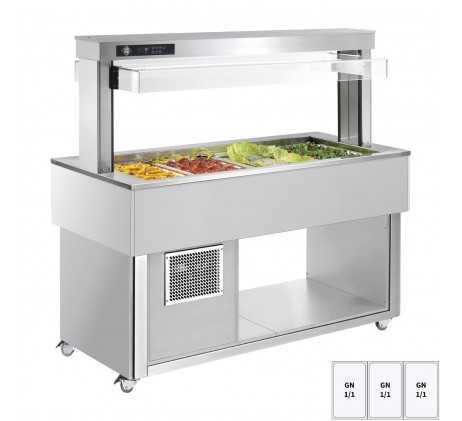 Buffet à froid positif GN 3-1/1 - 200 mm, RAL...