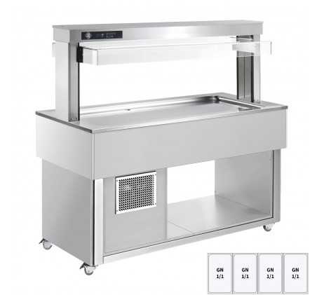 Buffet à froid positif GN 4-1/1 - 30 mm, RAL |...
