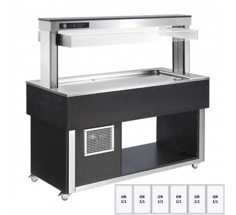 Buffet à froid positif GN 6-1/1 - 30 mm, Wenge...