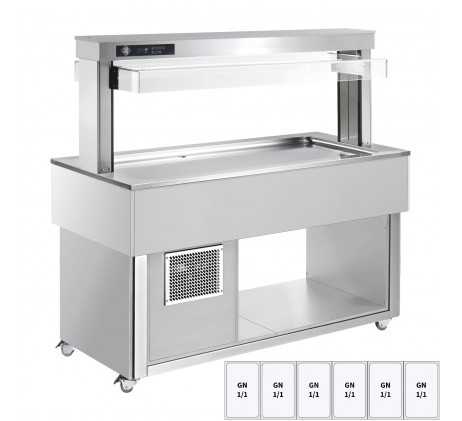 Buffet à froid positif GN 6-1/1 - 30 mm, RAL |...