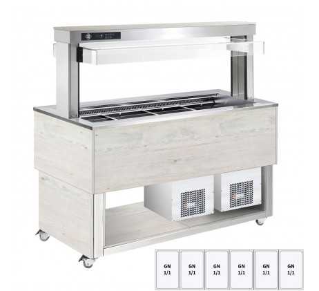 Buffet à froid positif, réglable GN 6-1/1...