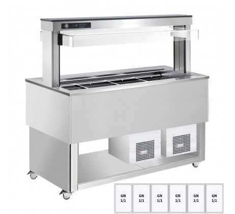 Buffet à froid positif, réglable GN 6-1/1 RAL |...