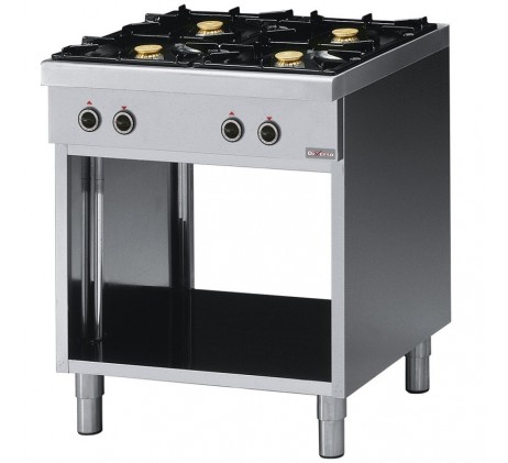 Fourneau 4 feux vifs, sur armoire ouverte -...