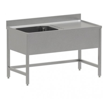 Plonge inox ECO 1 cuve, égouttoir droite, sans...