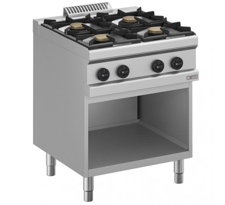 Fourneau gaz 4 feux, sur armoire ouverte -...