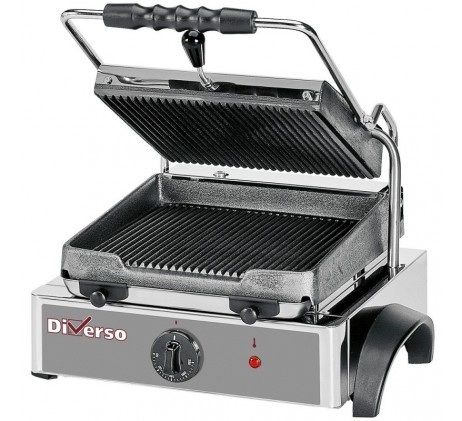Grill panini électrique, plaques rainurées -...