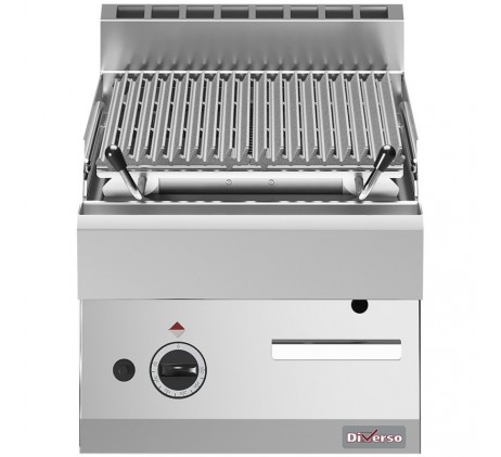 Grill pierre de lave, 1/2 module, grille en...