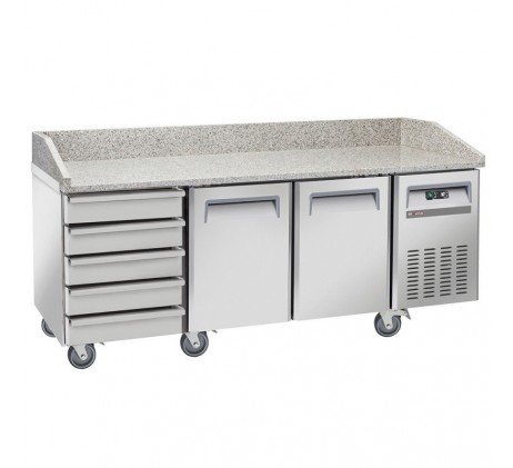 Table frigo pizzeria, 2 portes EN 600x400, 5...