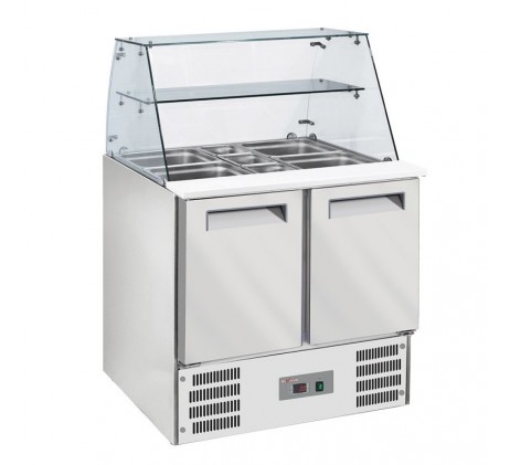 Saladette avec vitre bombée 2x GN1/1+3x GN...