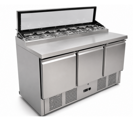 Saladette 3 portes 7x1/4 gn récipient