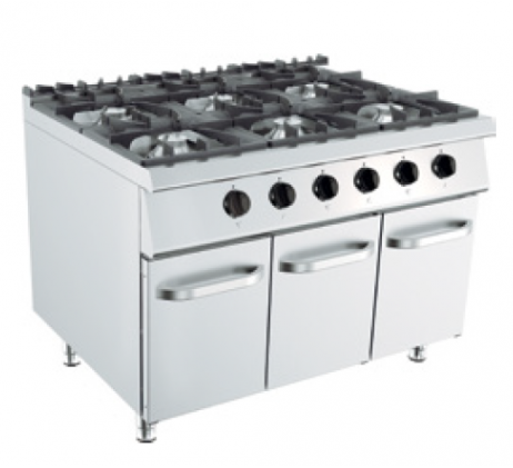 Cuisinière à gaz professionnelle 6 feux avec...